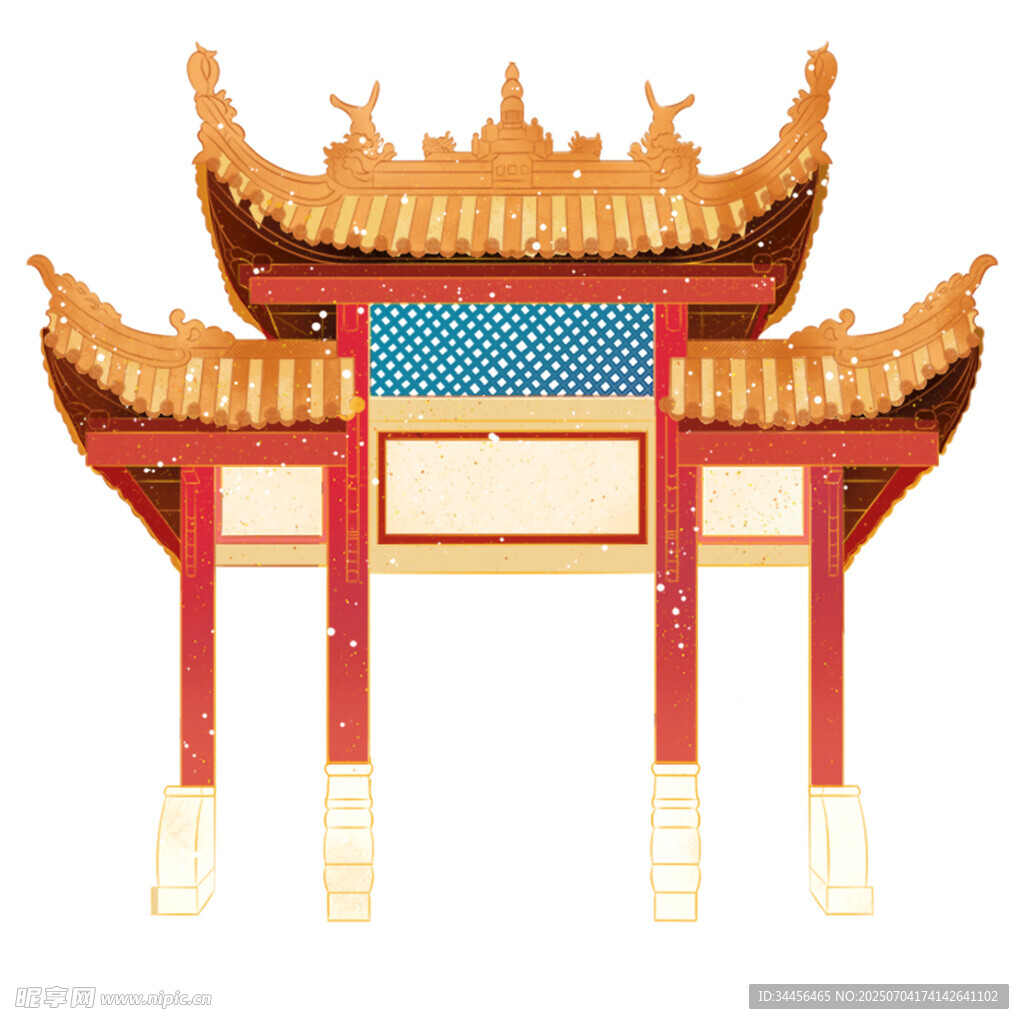 中式传统牌坊建筑