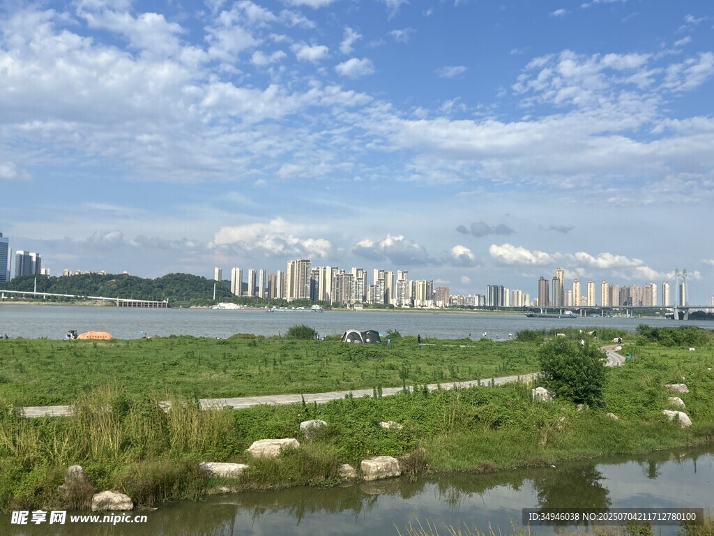 城市边的自然湿地景观