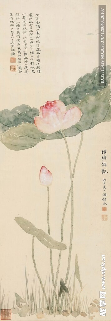 水墨荷花图