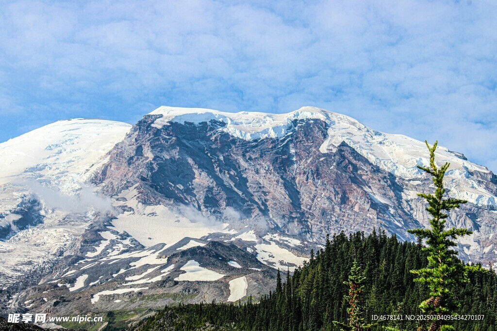 雪山美景山林相伴