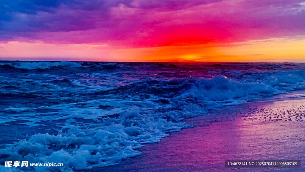 海边绚丽日落美景