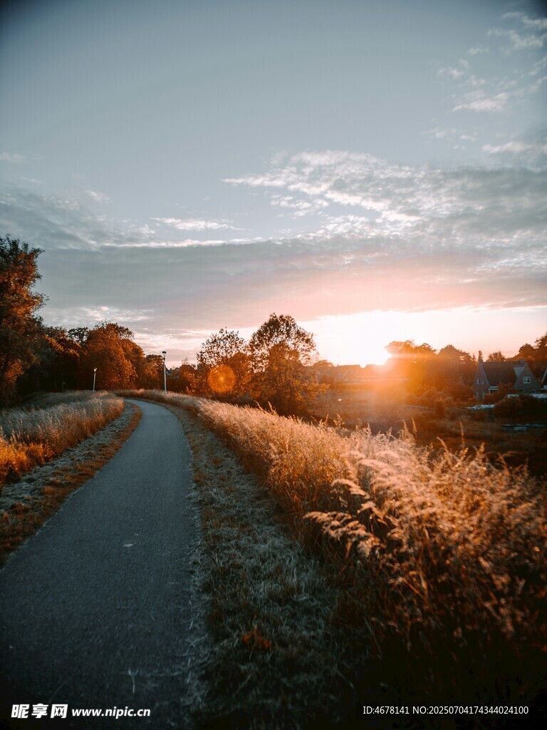 夕阳下的乡间小路