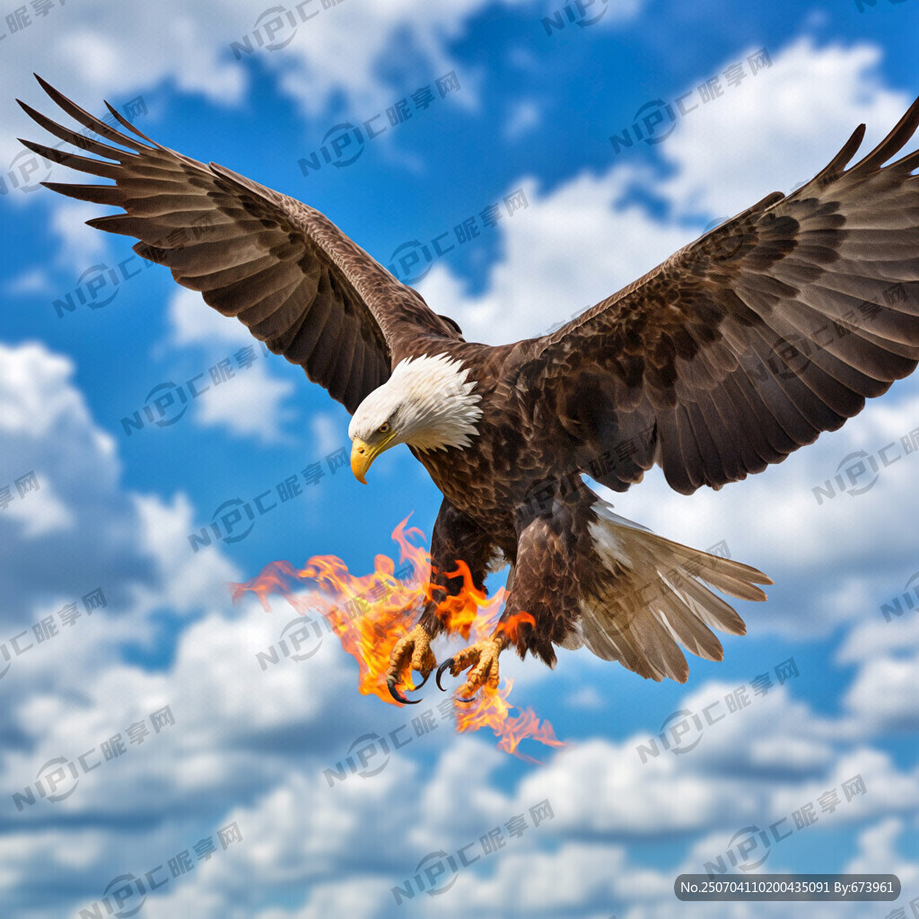 雄鹰翱翔 爪子带火
