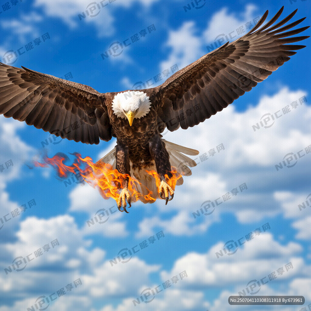 雄鹰翱翔 爪子带火