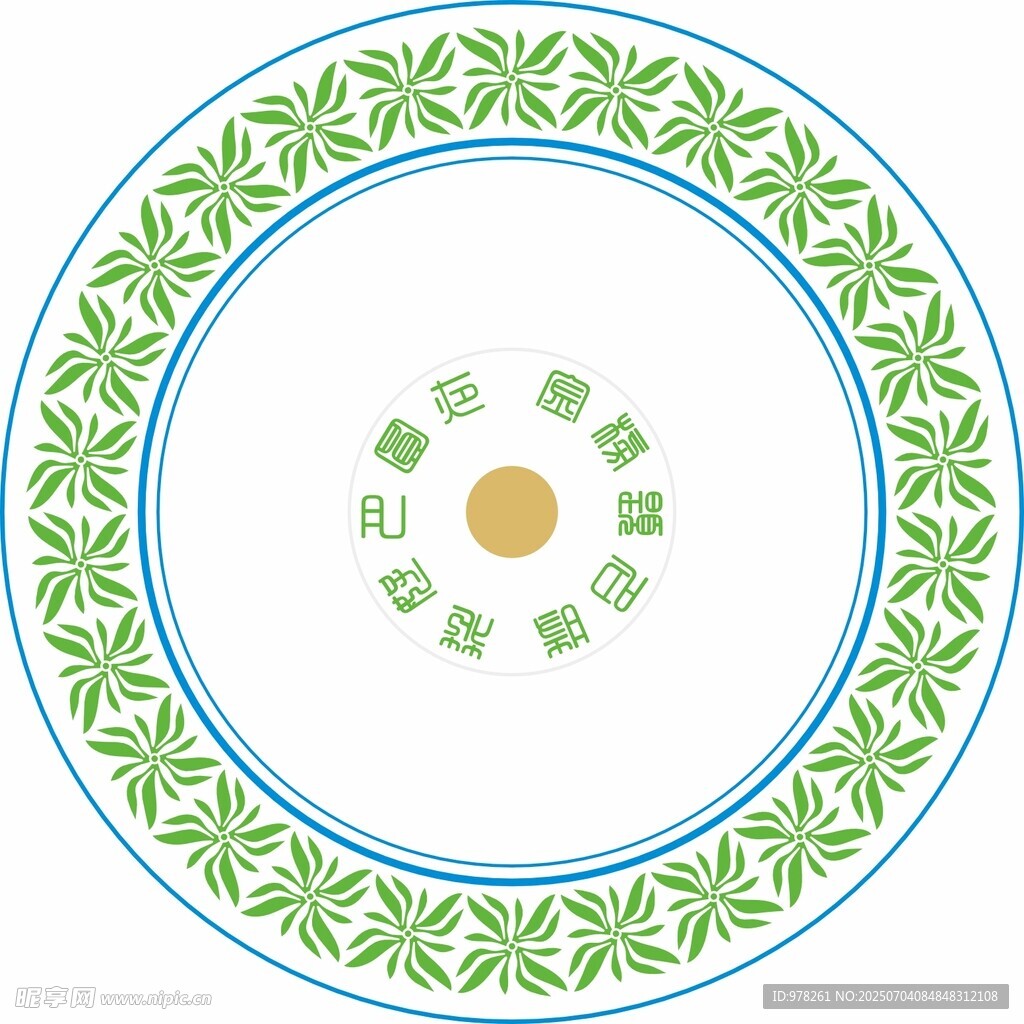 矢量圆标花纹