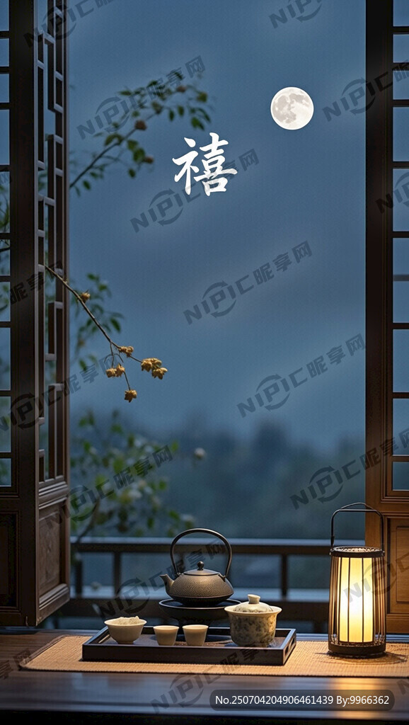月亮背景   禧 字左上角  