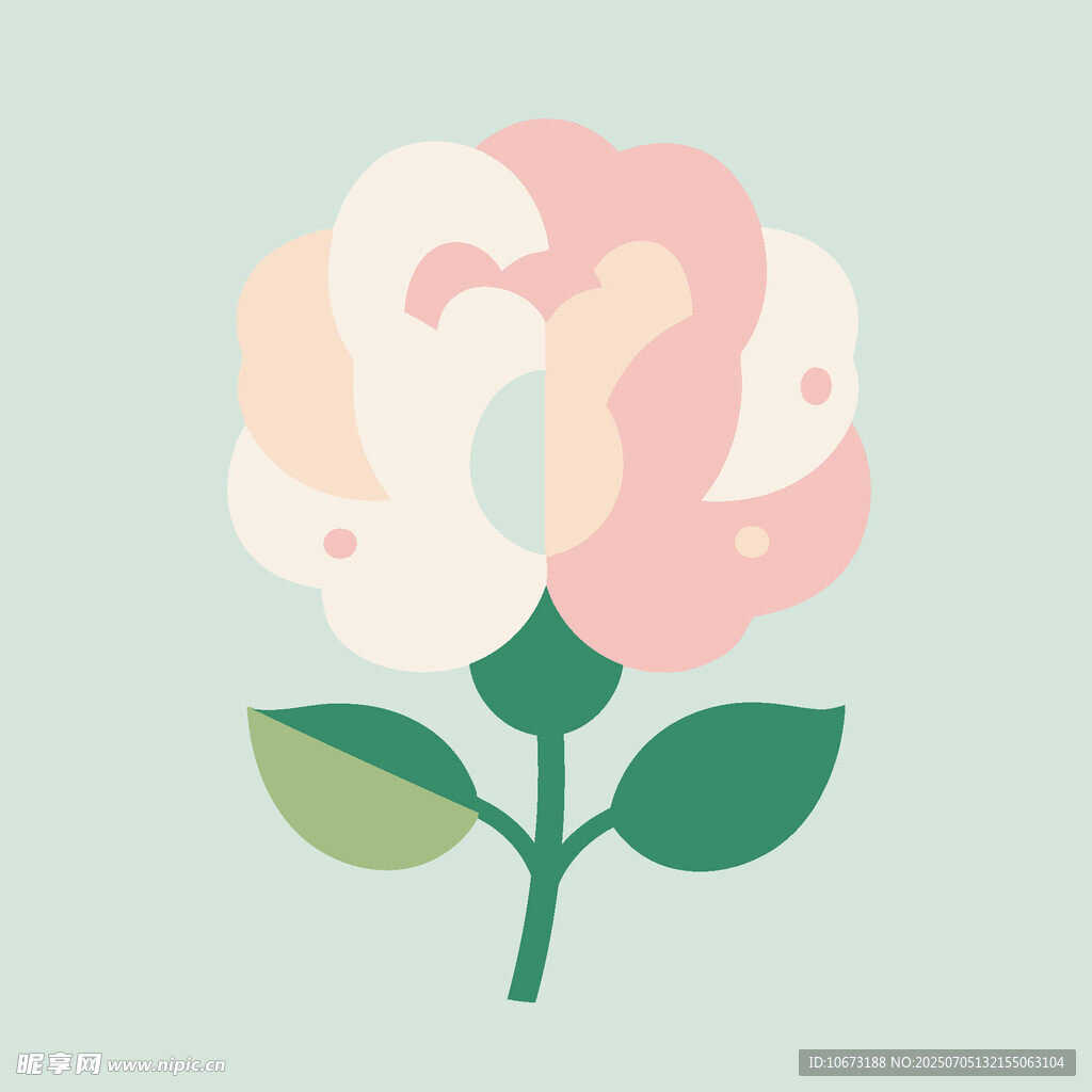 简约风粉色花朵插画