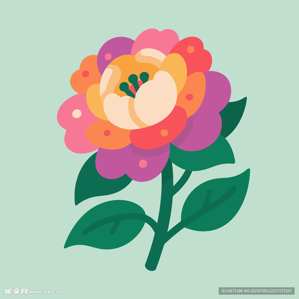 多彩花朵插画
