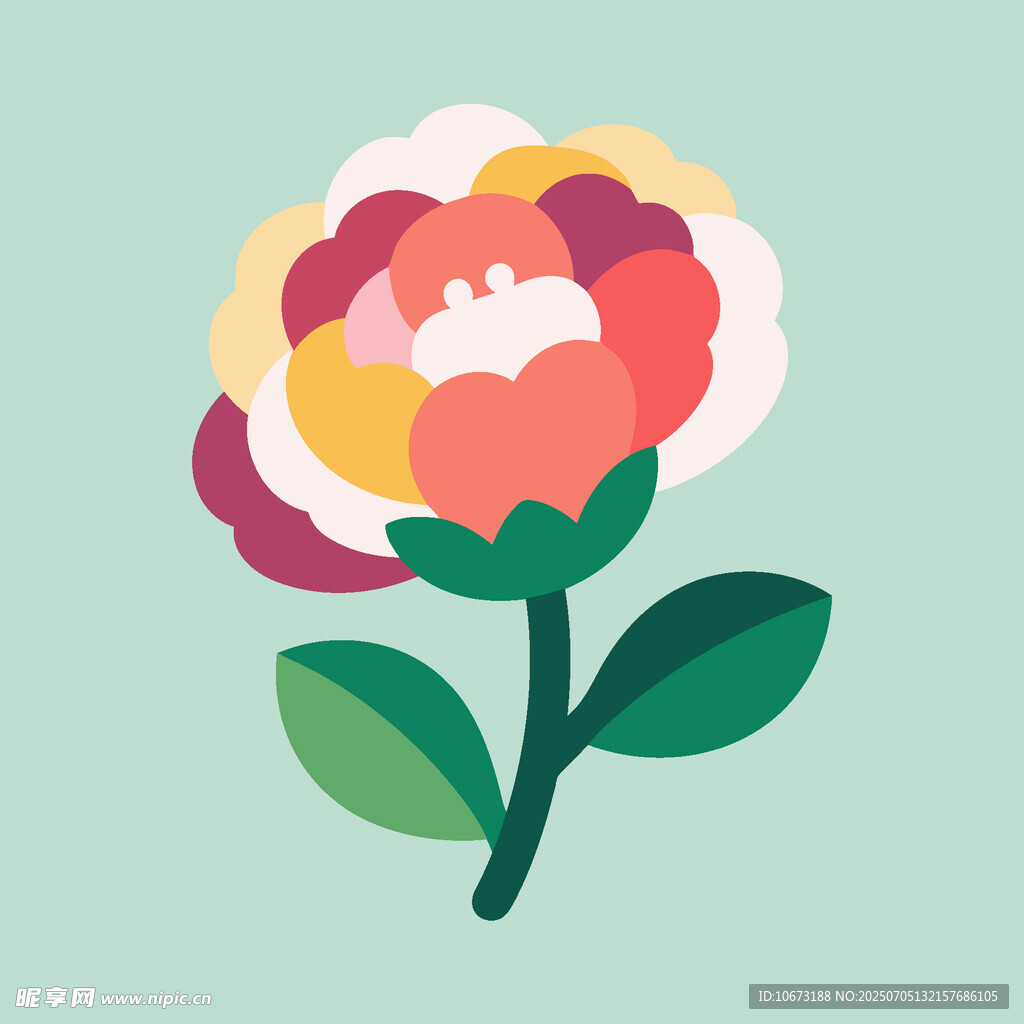 多彩花朵插画