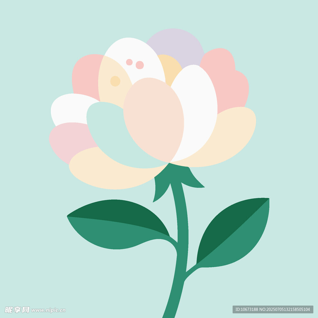 简约风彩色花朵插画