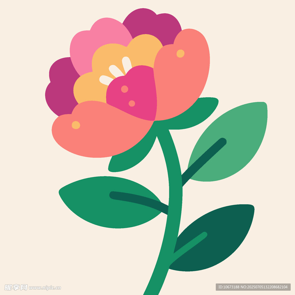 可爱手绘花朵插画