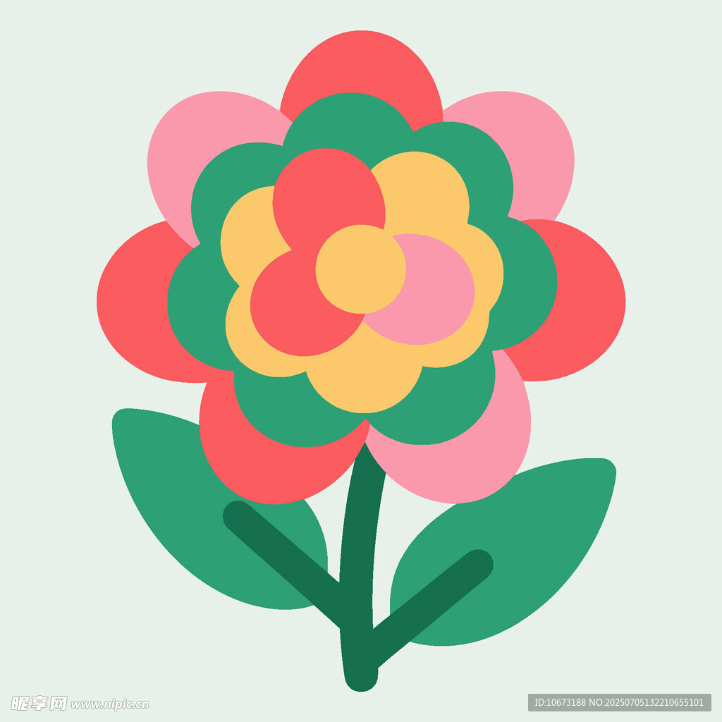 多彩花朵插画