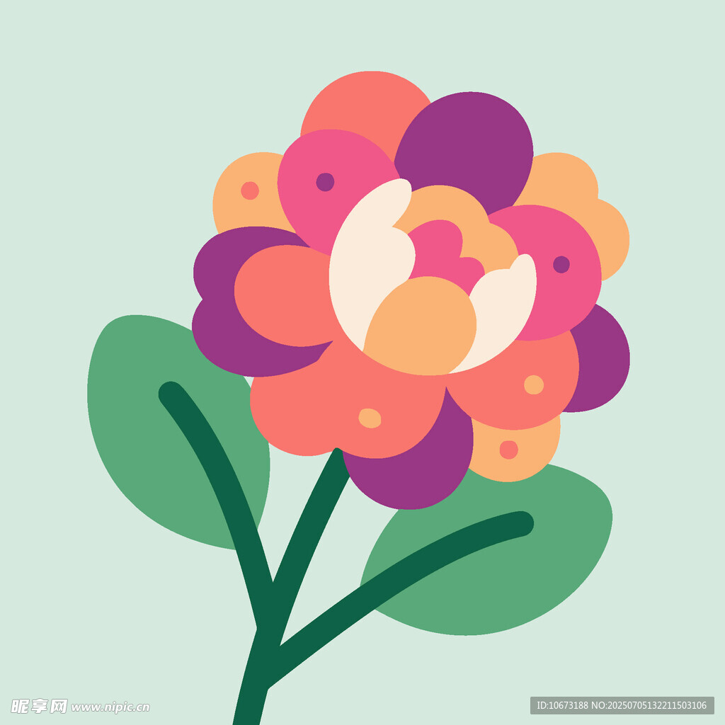 多彩花朵插画