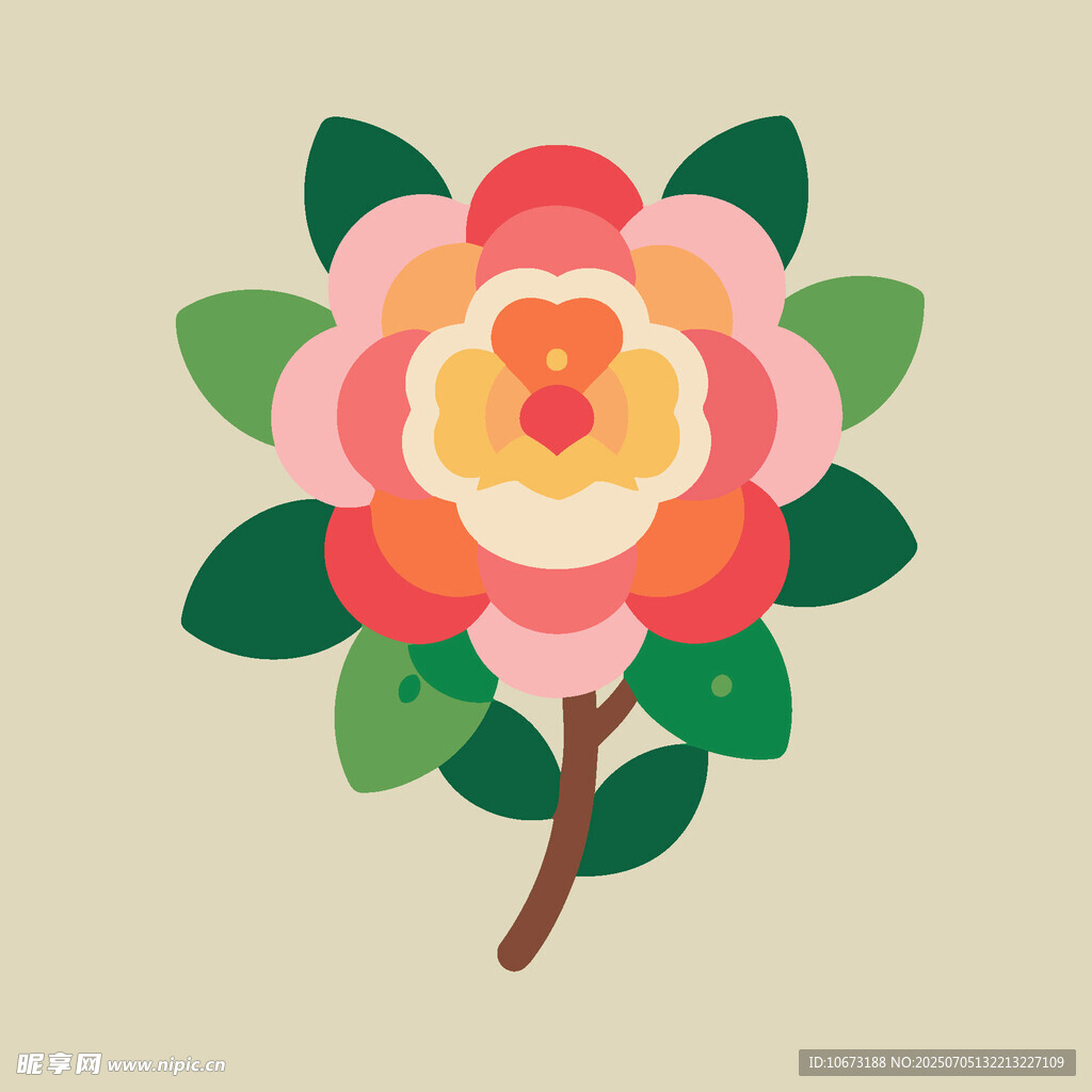 多彩花朵插画