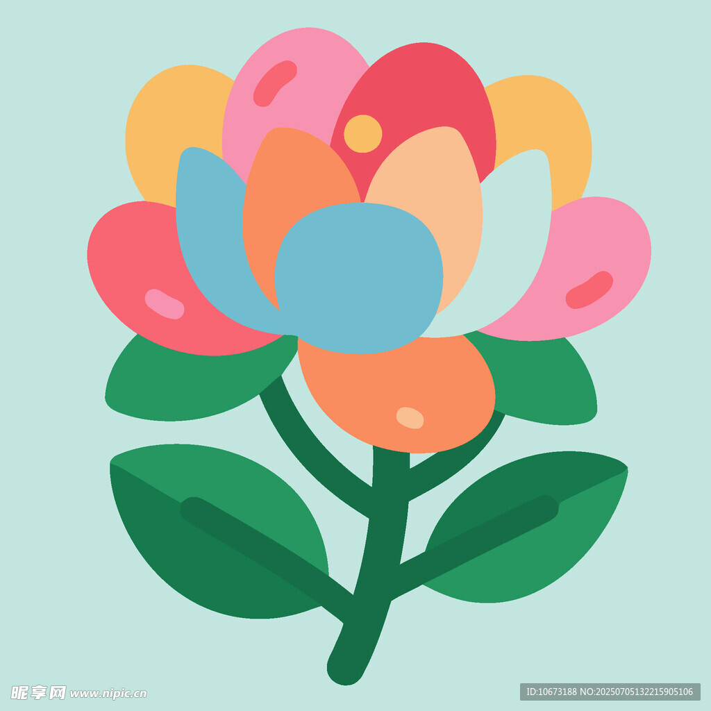 多彩花朵插画