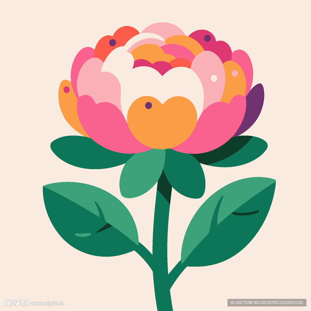 多彩手绘花卉插画