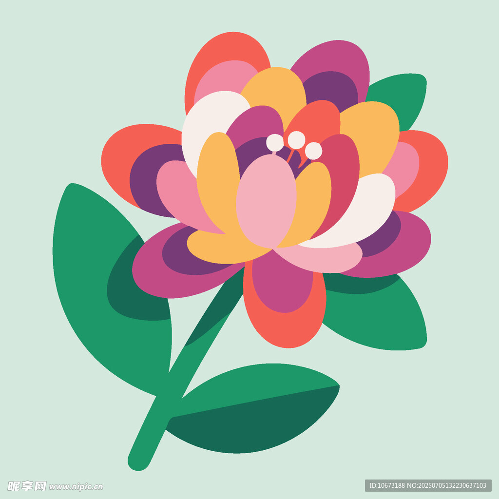 多彩花朵插画