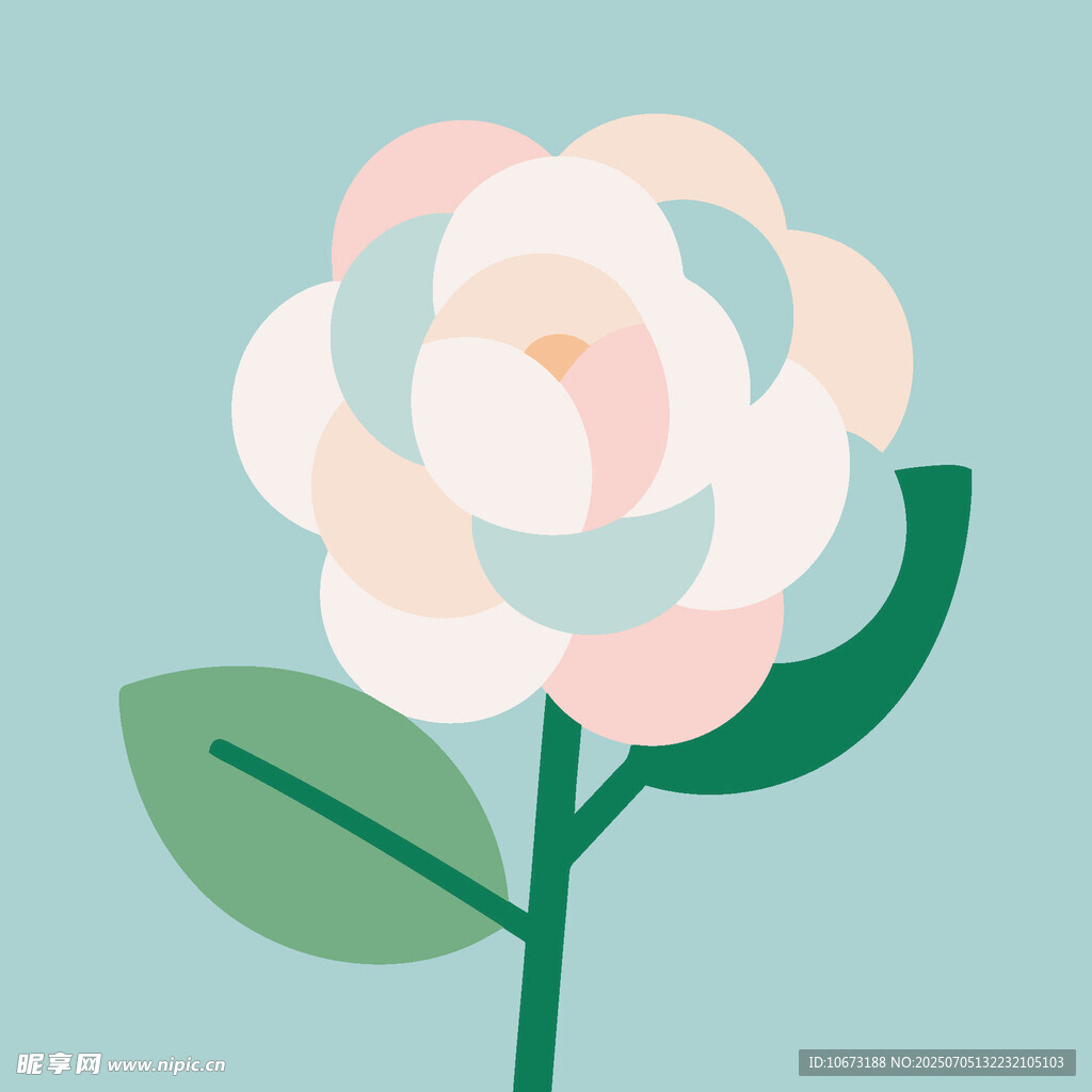 简约风单枝花卉插画