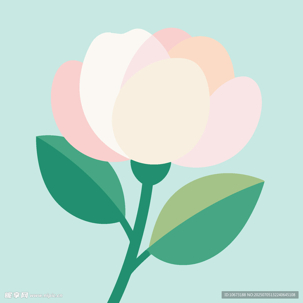 简约风粉色花朵插画