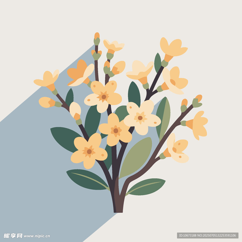 黄色花卉插画
