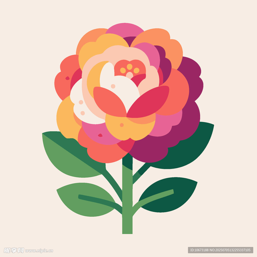 多彩花朵插画