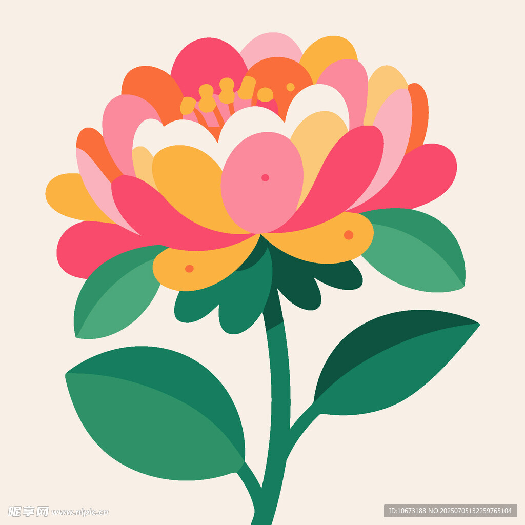 多彩手绘花卉插画