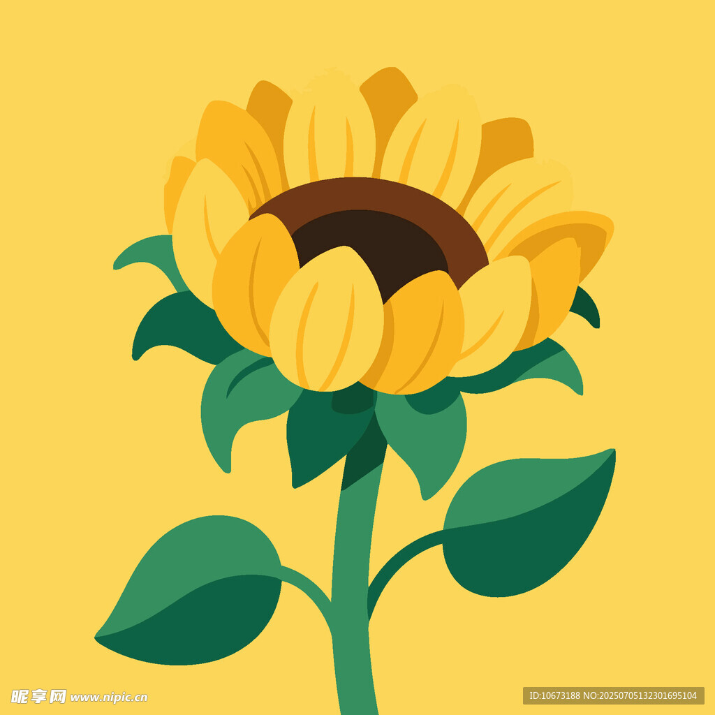 黄色向日葵插画