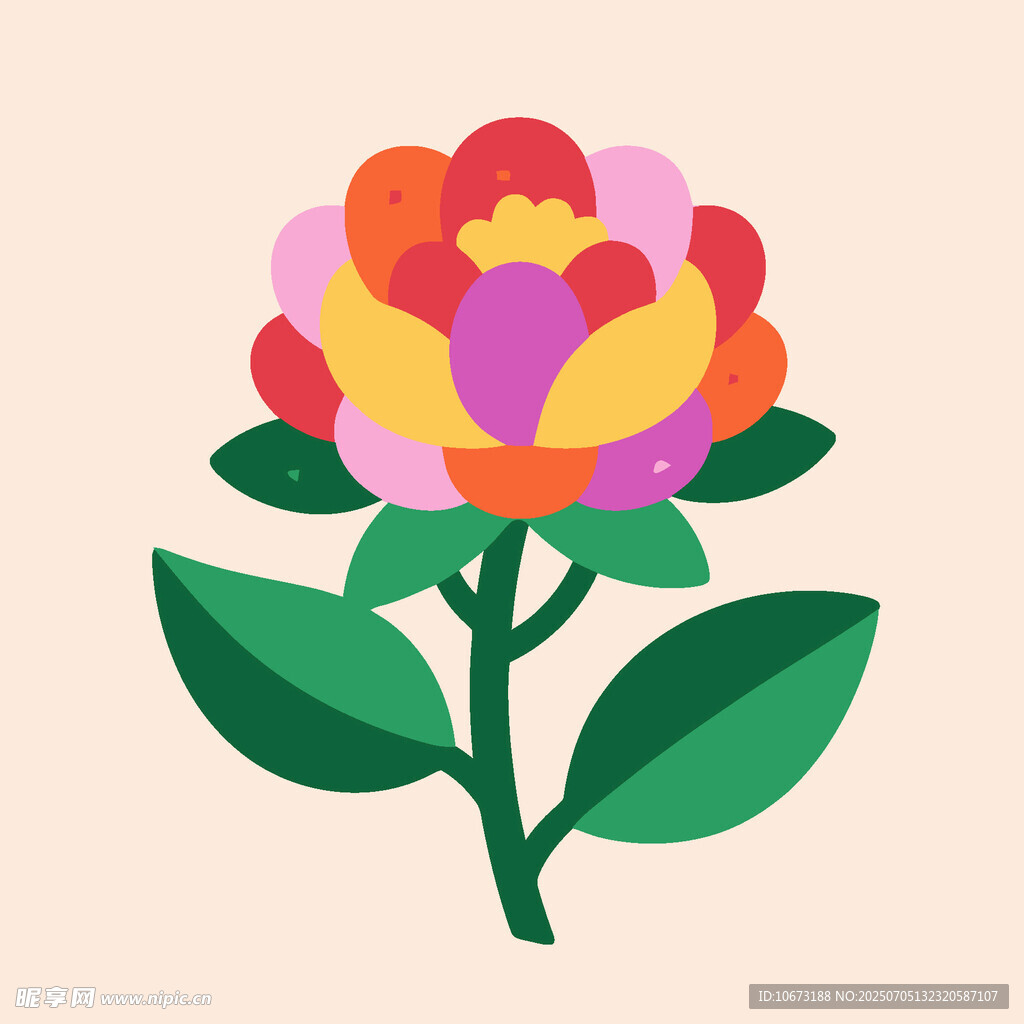 多彩手绘花卉图案
