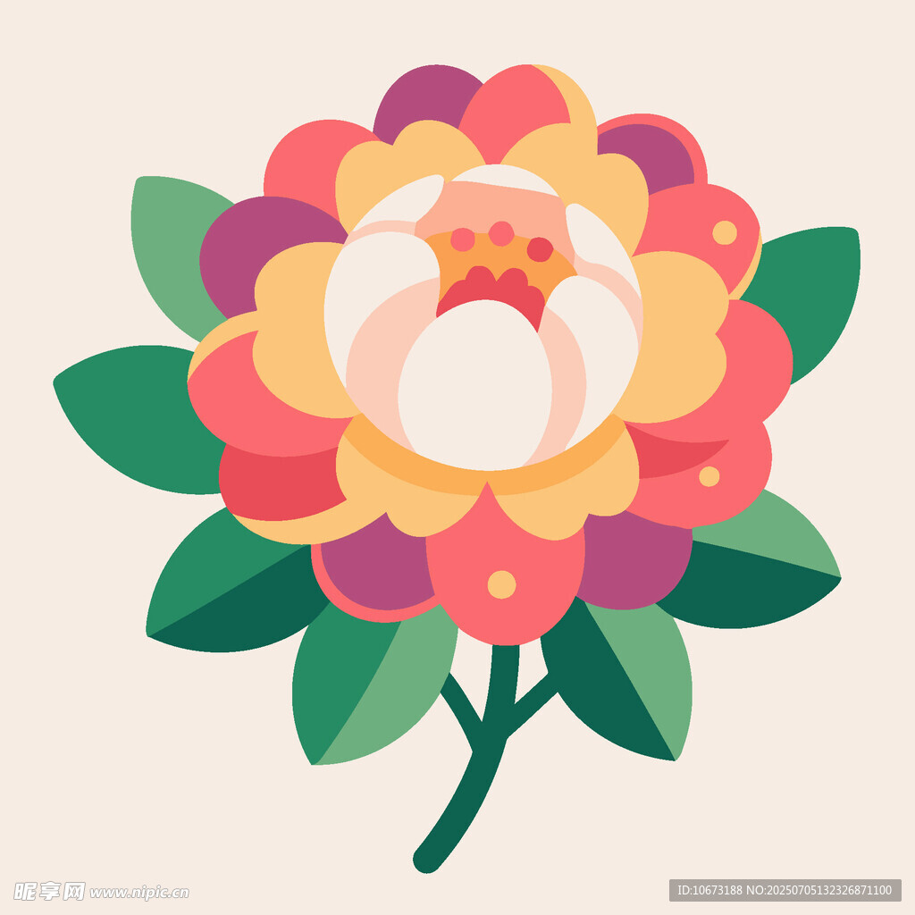 多彩花卉插画