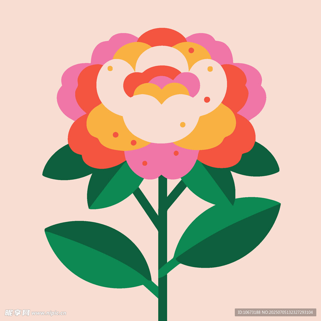 多彩花朵插画