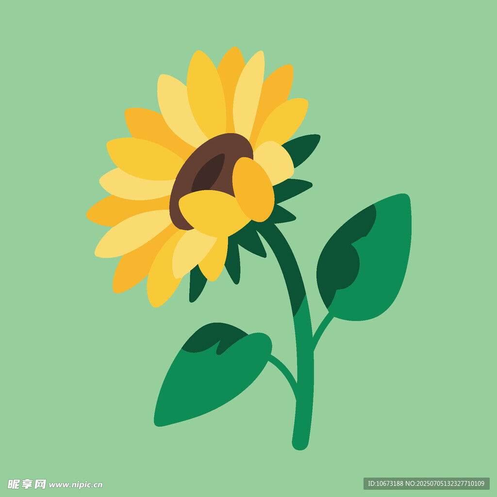 黄色向日葵插画图案