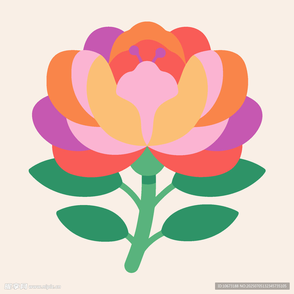 多彩花朵插画