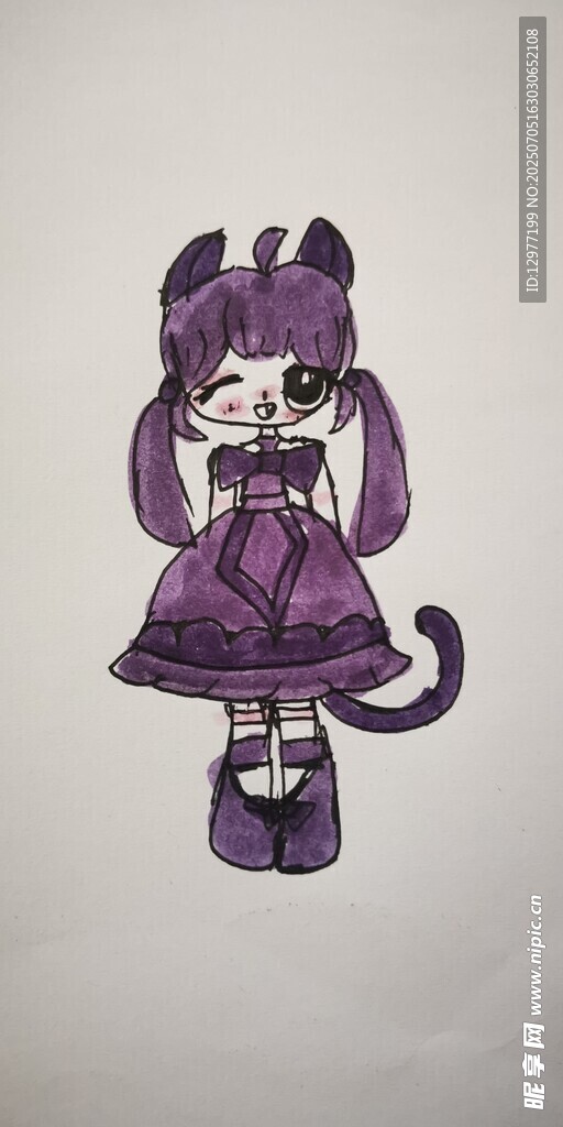紫色猫咪造型美女