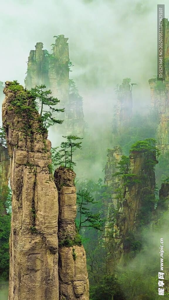 梦幻张家界奇峰云雾景