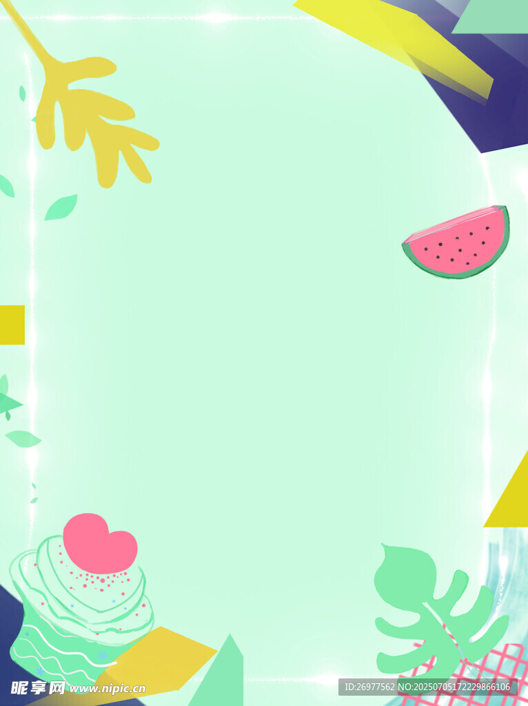 夏日清新水果绿植背景图