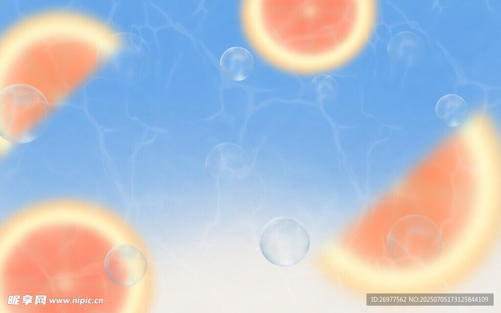 空中飞舞的橙色水果切片