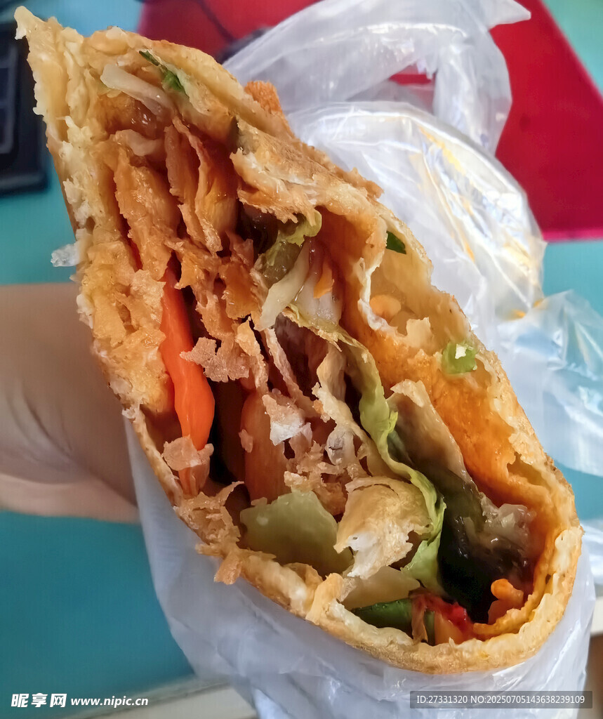 美味夹馅卷饼特写