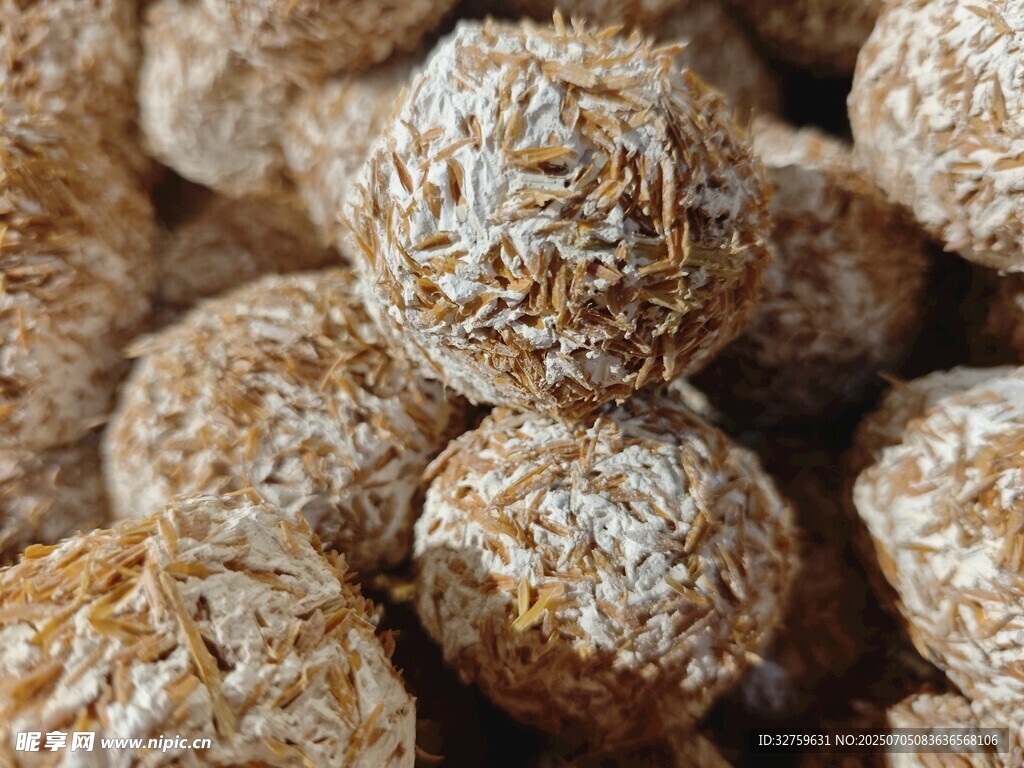 椰蓉巧克力球特写