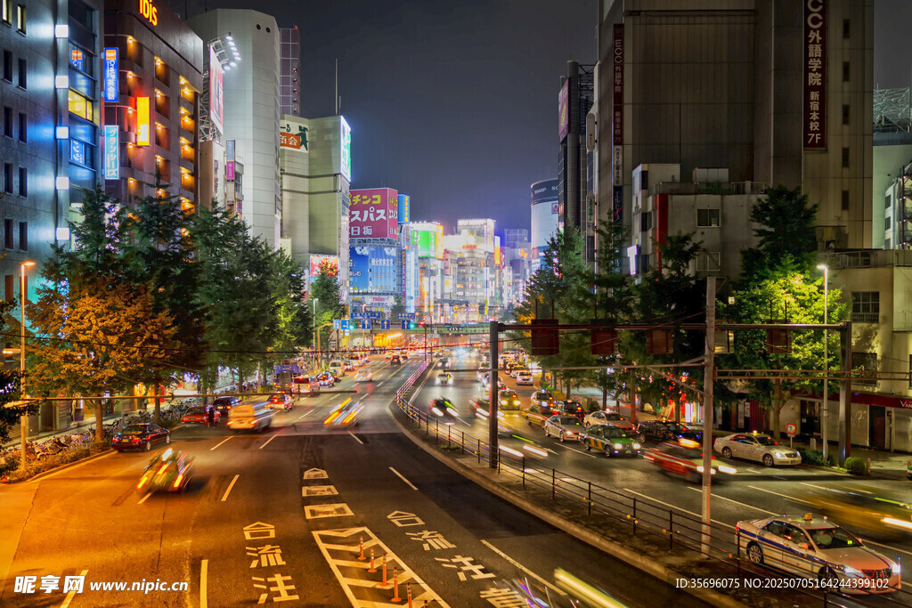 都市夜景繁华街道景象