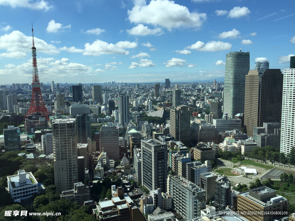 东京城市天际线俯瞰