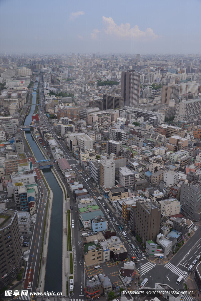 俯瞰城市繁华街道景象