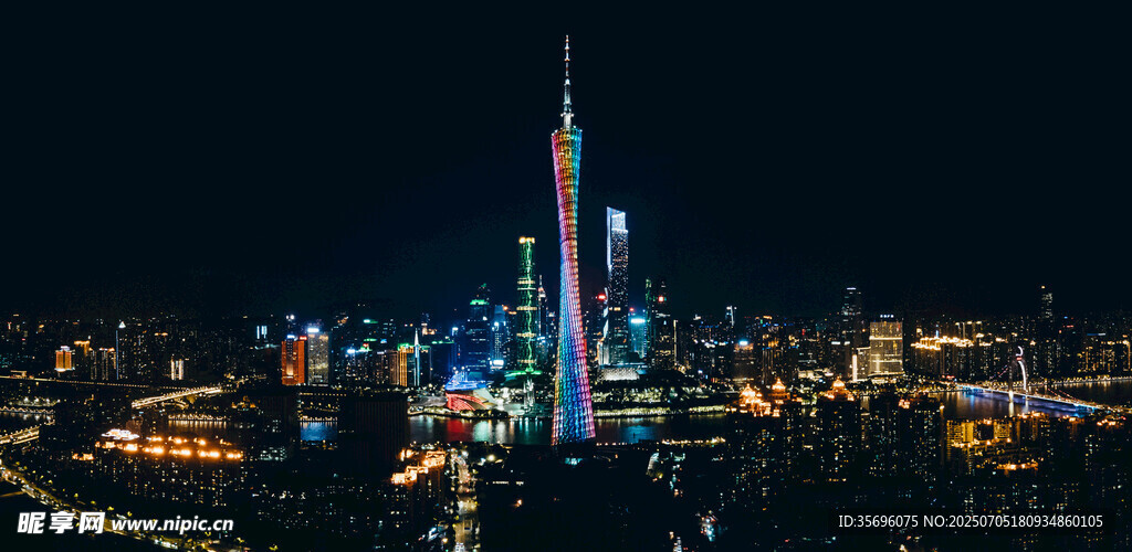 夜景小蛮腰广州塔城市夜景