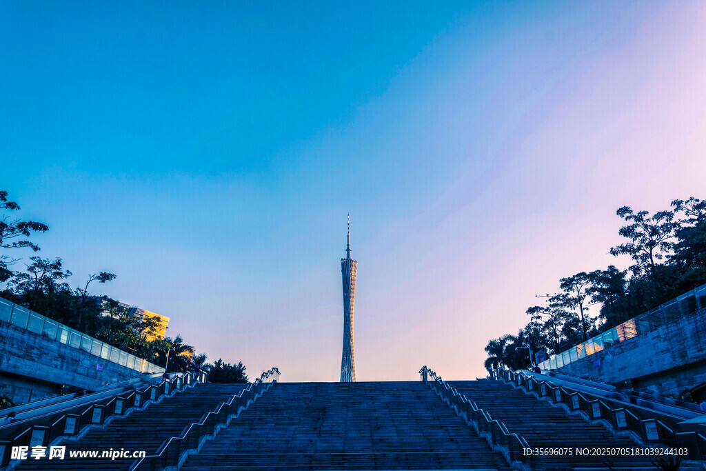 夕阳下的珠江新城