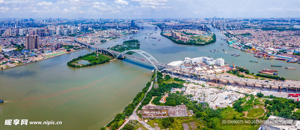 广州丫髻沙大桥城市交通珠江风景