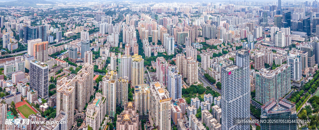 广州天河区城市建筑群天际线