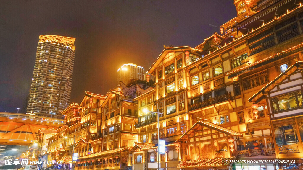 重庆洪崖洞璀璨夜景