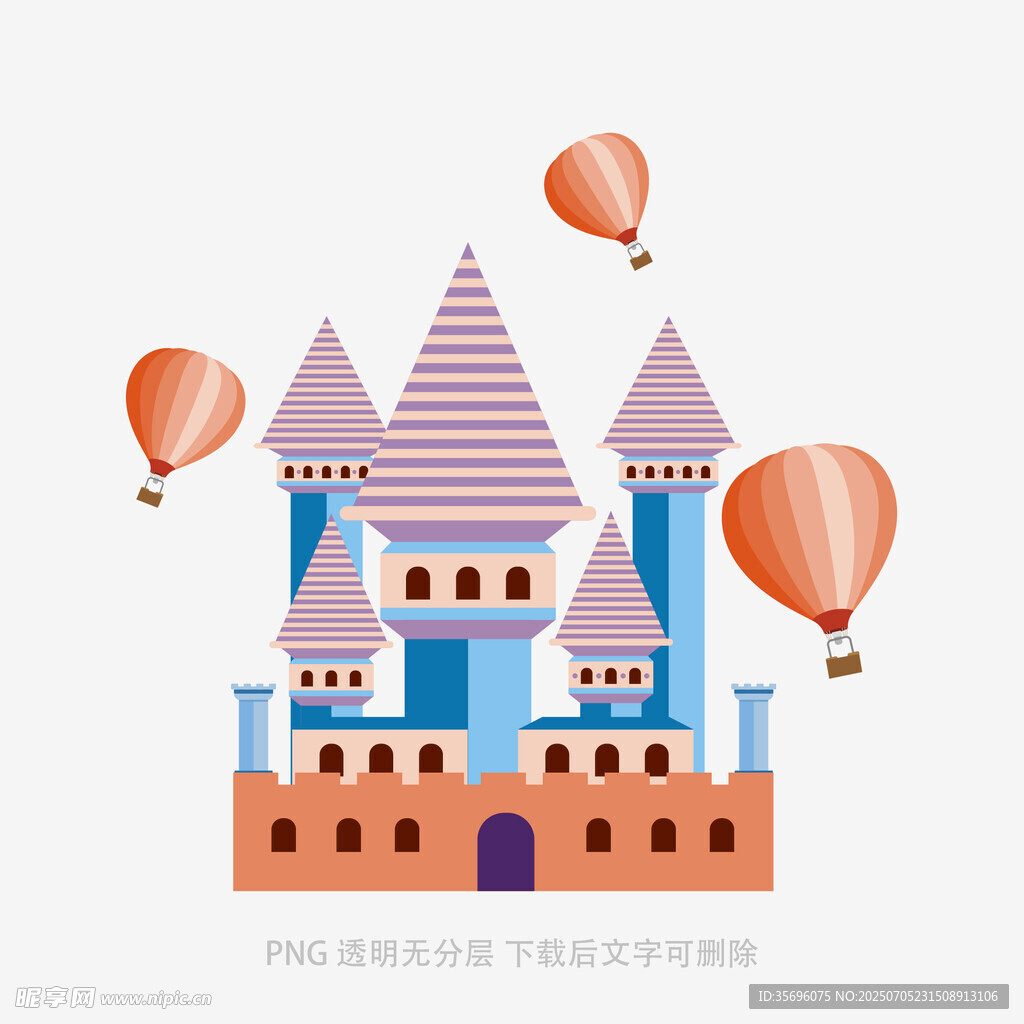 梦幻城堡与彩色气球