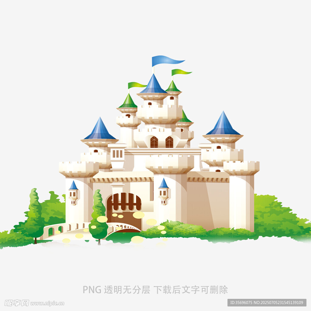 童话风梦幻城堡插画