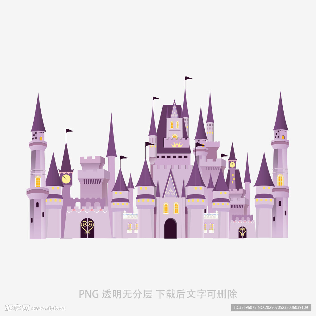 梦幻紫色城堡插画
