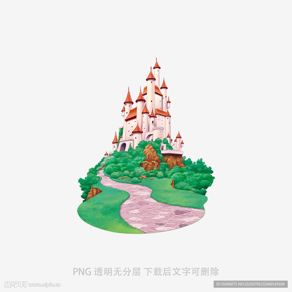 童话风梦幻城堡插画